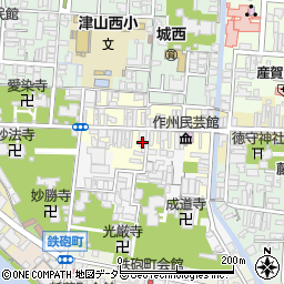 岡山県津山市西今町25周辺の地図