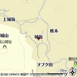 愛知県豊田市豊松町城坂周辺の地図