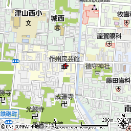 津山市　作州民芸館周辺の地図