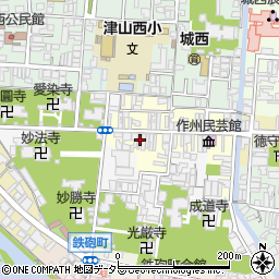 岡山県津山市西今町43周辺の地図