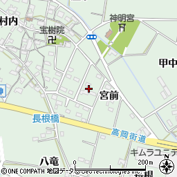 愛知県豊田市上丘町宮前周辺の地図