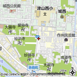 岡山県津山市西今町50周辺の地図