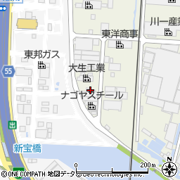 愛知県東海市南柴田町ヲノ割周辺の地図
