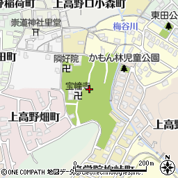 京都府京都市左京区上高野釜土町周辺の地図