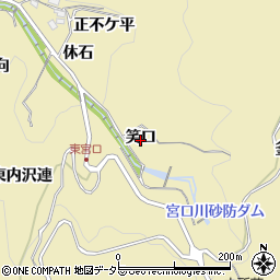 愛知県豊田市坂上町笑口周辺の地図