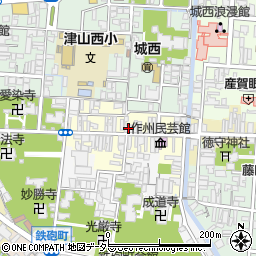 岡山県津山市西今町周辺の地図