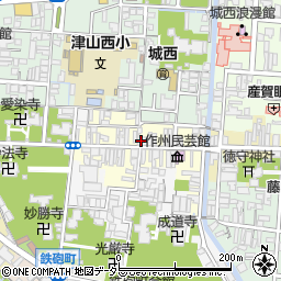 岡山県津山市西今町周辺の地図