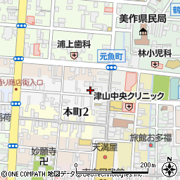 岡山県津山市美濃町周辺の地図