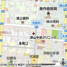 グリーンライフ津山元魚町周辺の地図
