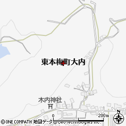 京都府亀岡市東本梅町大内周辺の地図