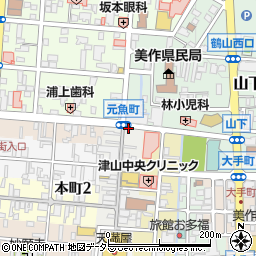 リパーク津山元魚町駐車場周辺の地図