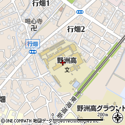 野洲高等学校　事務室周辺の地図