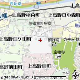 京都府京都市左京区上高野上畑町周辺の地図