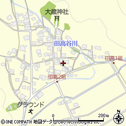兵庫県西脇市黒田庄町田高607周辺の地図