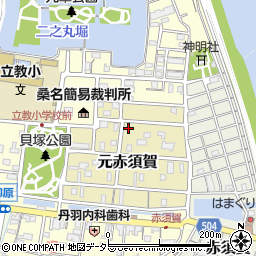 三重県桑名市元赤須賀周辺の地図
