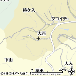愛知県豊田市豊松町大西周辺の地図