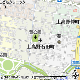 京都府京都市左京区上高野石田町周辺の地図