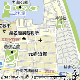 三重県桑名市元赤須賀14周辺の地図