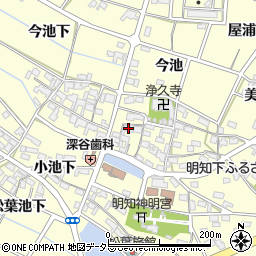 愛知県みよし市明知町（下屋敷）周辺の地図
