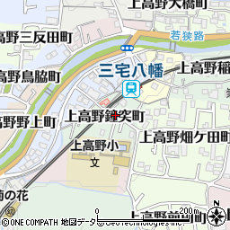 京都府京都市左京区上高野鐘突町周辺の地図