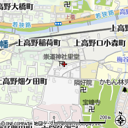 京都府京都市左京区上高野植ノ町10周辺の地図