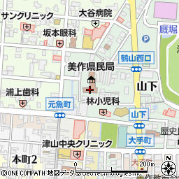 岡山県美作県民局周辺の地図