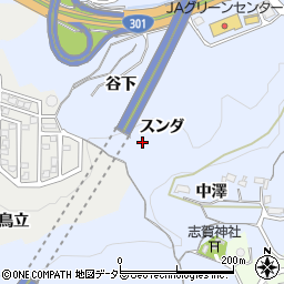 愛知県豊田市松平志賀町スンダ周辺の地図