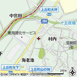 愛知県豊田市上丘町村内25周辺の地図