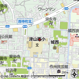 津山市立西小学校周辺の地図