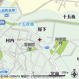 愛知県豊田市上丘町屋下12周辺の地図