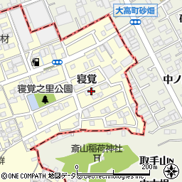 愛知県東海市名和町寝覚周辺の地図