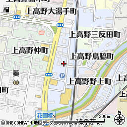 京都府京都市左京区上高野車地町周辺の地図