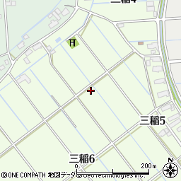 愛知県弥富市三稲周辺の地図