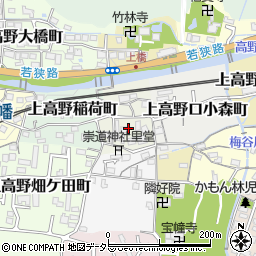 京都府京都市左京区上高野植ノ町周辺の地図