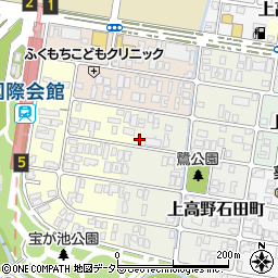 京都府京都市左京区上高野鷺町13周辺の地図