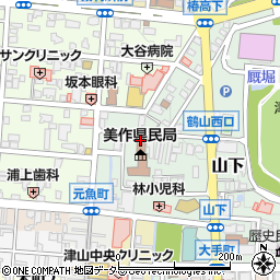 岡山県美作県民局地域政策部環境課廃棄物対策班周辺の地図