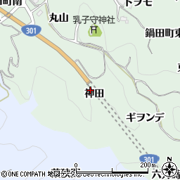 愛知県豊田市鍋田町（神田）周辺の地図