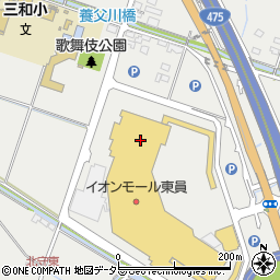 花きぬ　イオンモール東員店周辺の地図