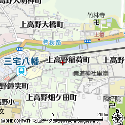 京都府京都市左京区上高野稲荷町周辺の地図
