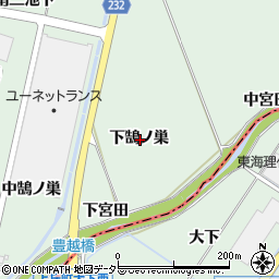 愛知県みよし市打越町下鵠ノ巣周辺の地図
