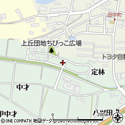 愛知県豊田市上丘町定林周辺の地図
