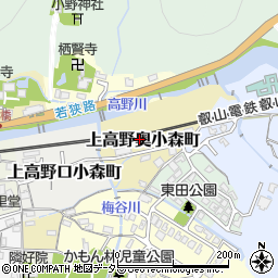 京都府京都市左京区上高野奥小森町周辺の地図