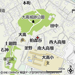 愛知県名古屋市緑区大高町（粕森谷）周辺の地図