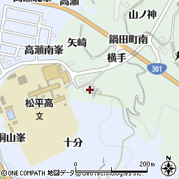 愛知県豊田市鍋田町横手周辺の地図