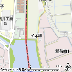 愛知県弥富市加稲山町（イノ割）周辺の地図