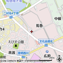 愛知県豊明市西川町荒巻周辺の地図