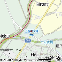 愛知県豊田市上丘町大坪周辺の地図