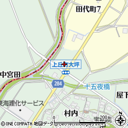 愛知県豊田市上丘町（大坪）周辺の地図