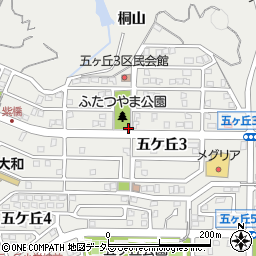 ふたつやま公園トイレ周辺の地図