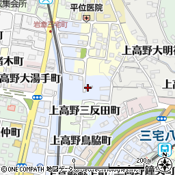 京都府京都市左京区上高野尾保地町周辺の地図